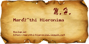 Maróthi Hieronima névjegykártya